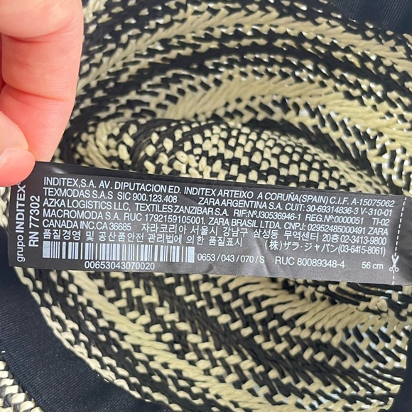 ZARA Woven Fedora Ecru/Black, 3.5” Wide Brim - Picture 13 of 13